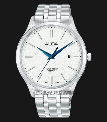 Alba Prestige As R X Men Silver White Patterned Dial Stainless Steel