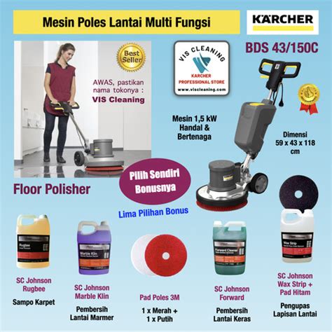 Jual Polisher 17 Inch 150 RPM Karcher BDS 43 150 C Mesin Poles Lantai