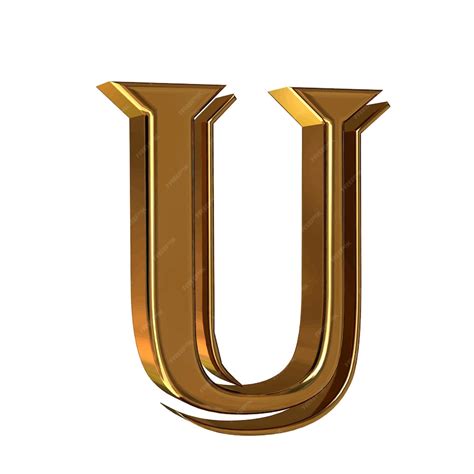 Premium Vector Symbol 3d Made Of Gold Letter U