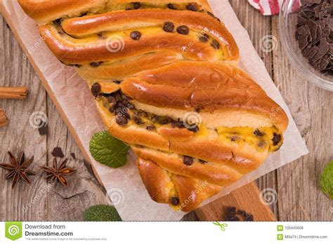 Brioche With Chocolate Chips Stock Photo Image Of Flakes Baked