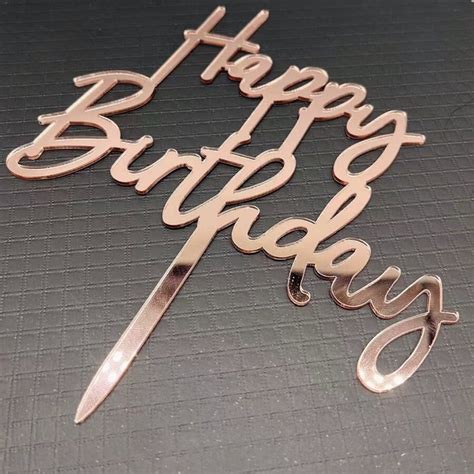 Cake Topper Acryl Happy Birthday Rose 3 99