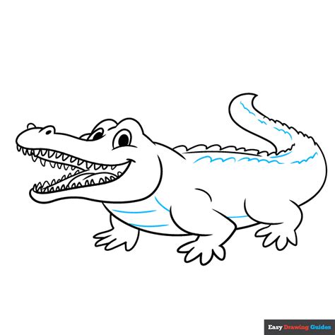 How to Draw a Cartoon Crocodile Drawing - Really Easy Drawing Tutorial