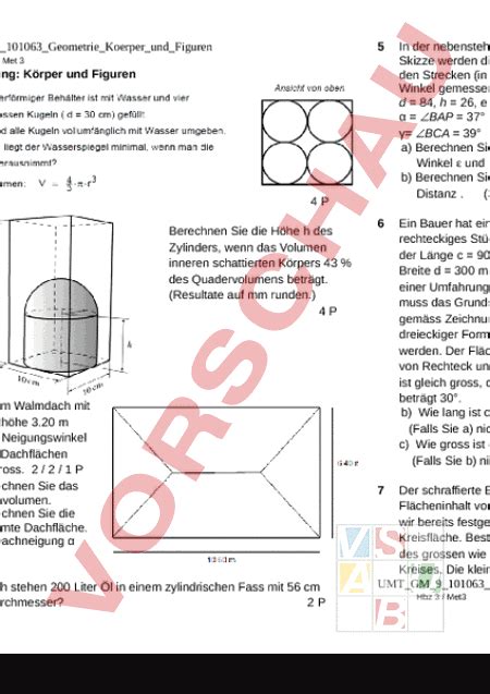 Arbeitsblatt Geometrie Körper und Figuren Geometrie Körper Figuren