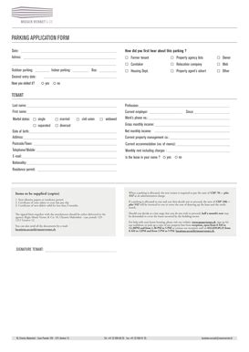 Fillable Online Parking Application Form Fax Email Print Pdffiller