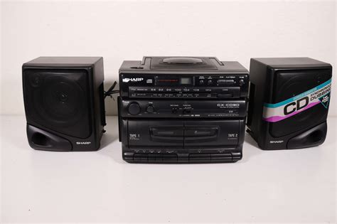 Sharp Portable CD Player Dual Cassette Deck Stereo System GX-CD30