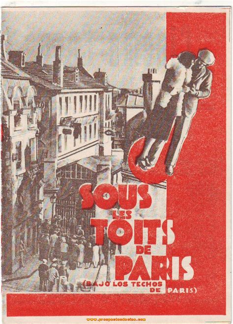 SOUS LES TOITS DE PARIS Bajo Los Techos De Paris Programas De Cine