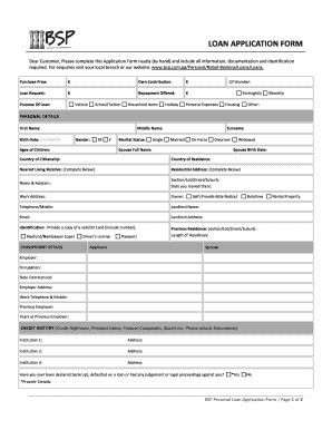 Bsp Loan Application Form 2020 2024 2020 2024 Fill And Sign Printable