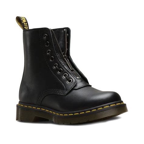 Dr Martens 1460 Pascal Removable Front Zip 8 Eyelet Boots Black