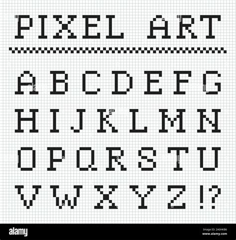 Pixel Font Vector Set Of Pixel Letters Stock Vector Image Art Alamy