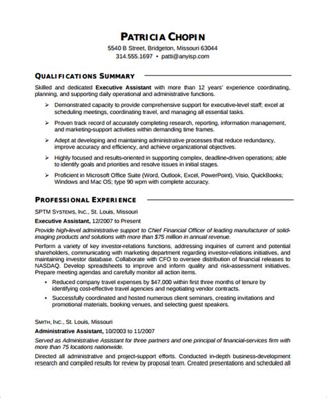 Free 8 Sample Executive Assistant Resume Templates In Ms Word Pdf