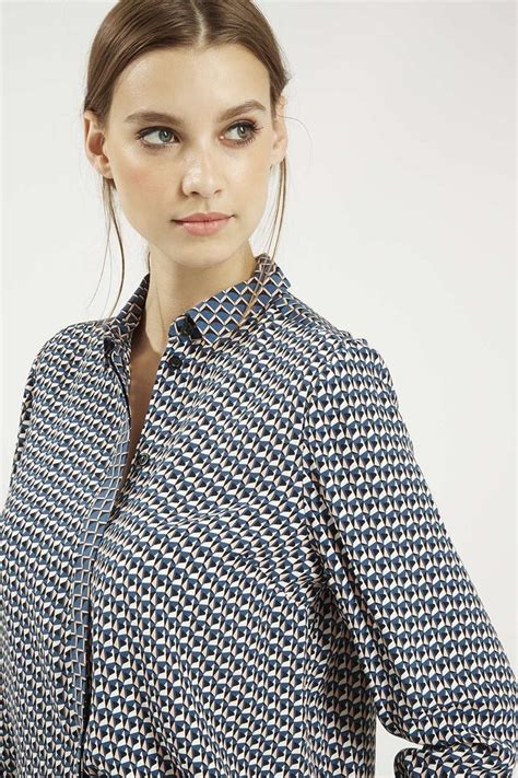 Geometric Print Shirt - Tops - Clothing | Topshop outfit, Tops, Fashion ...