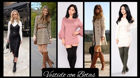 Vestido Con Botas Y Botines Tendencia Moda Mujer