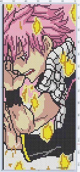 Natsu Fairy Tail Cross Stitch Coloriage Pixel Art Broderie Et