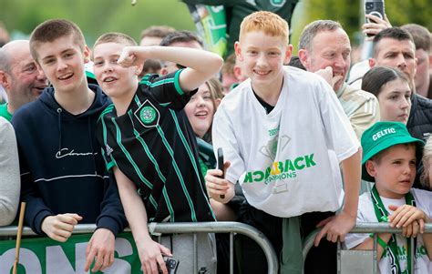 Celtic Fans Gather In Thousands At Parkhead For Title Party As Heroes