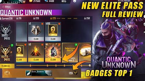 Free Fire New Elite Pass Full Review Season Elite Pass Free Fire