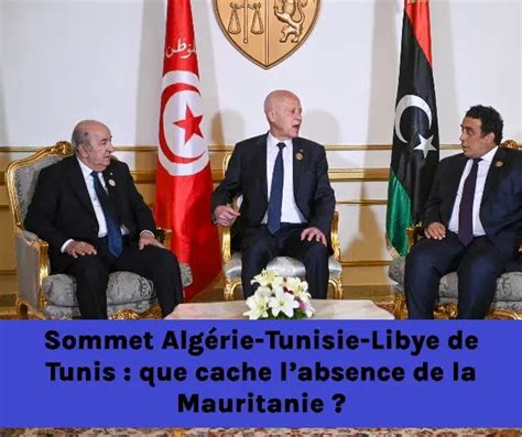 Sommet Algérie Tunisie Libye de Tunis que cache labsence de la