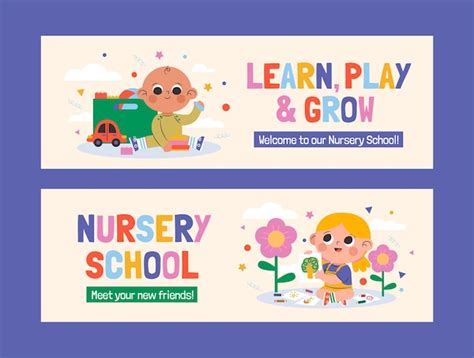 Free Vector Hand Drawn Nursery School Sale Banner