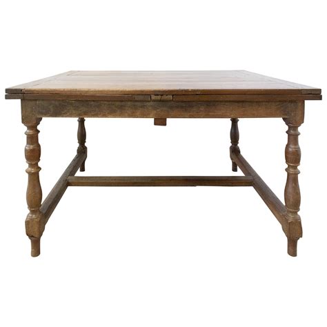 Antique French Oak Hunting Pedestal Dining Table Extendable Th