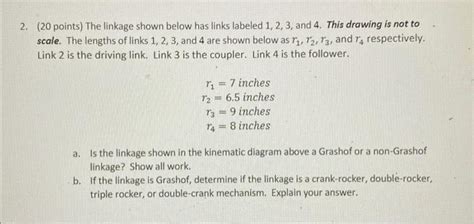 Solved 20 Points The Linkage Shown Below Has Links Labeled Chegg