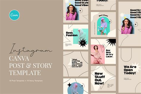 Bright Bold Beauty Instagram Post And Story Canva Template By Peterdraw