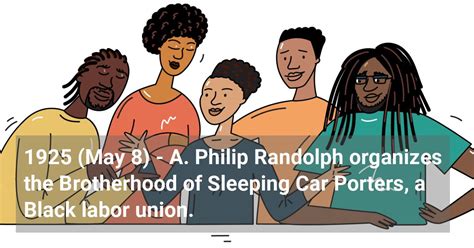 1925 (May 8) - A. Philip Randolph organizes the Brotherhood of Sleeping Car Porters, a Black ...