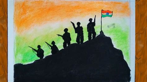 How To Draw Indian Army Drawing With Indian Flag Happy Independence