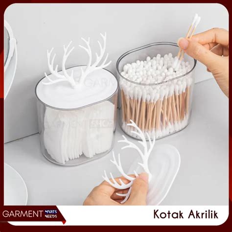 Tempat Penyimpanan Kapas Aksesoris Kotak Cotton Bud Motif Tanduk Rusa