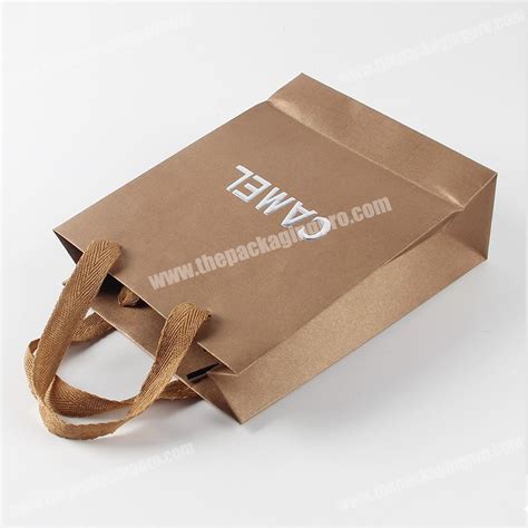 Sliver Logo Fancy Custom T Paper Packaging Bags With Handles