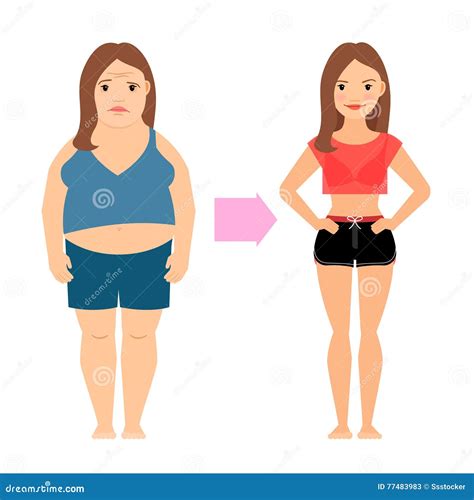 Successo Di Perdita Di Peso Delle Donne Illustrazione Vettoriale