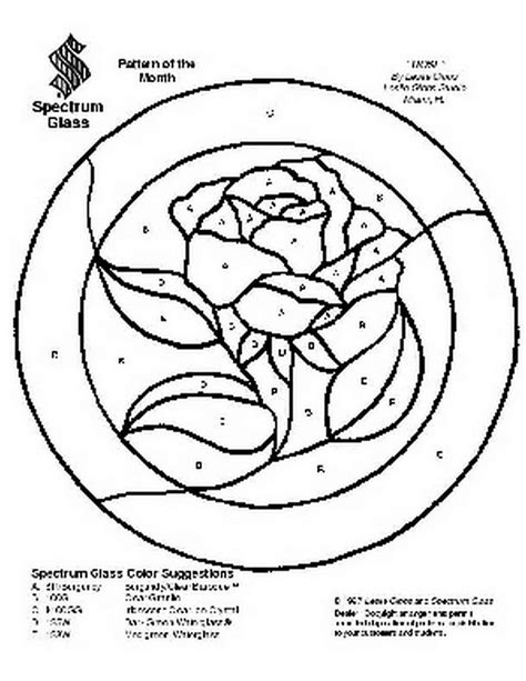 Free Stained Glass Pattern 2104 Rose P2104