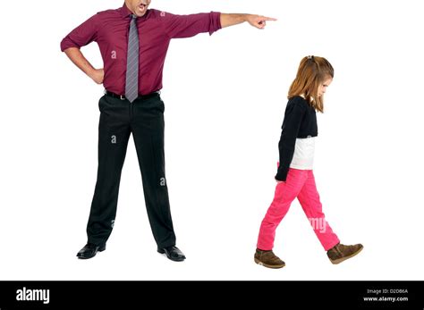 Young Girl Being Grounded By Her Father Stock Photo Alamy