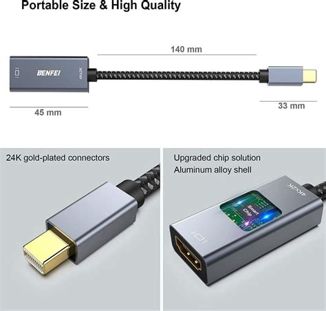 Benfei Mini Displayport To Hdmi Adapter K Thunderbolt To Hdmi