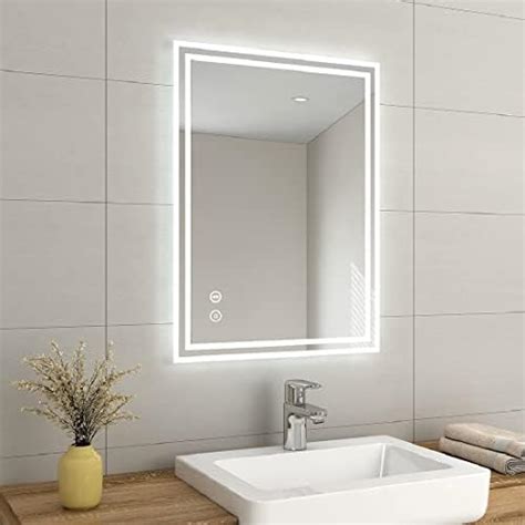 Miqu Bathroom Mirror 600 X 800 Mm Illuminated Large Wall Mounted Vanity Led Mirror With Light