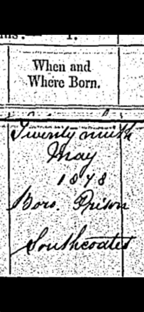 Hi Everyone Wondered If Anyone Could Help Me Read Where My Great Great Grandmother Was Born