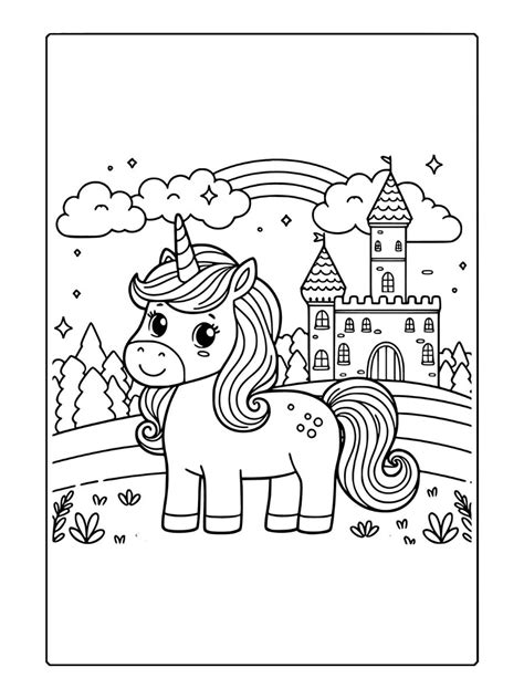 Derniers Coloriages Licorne Chateau Gratuits Imprimer