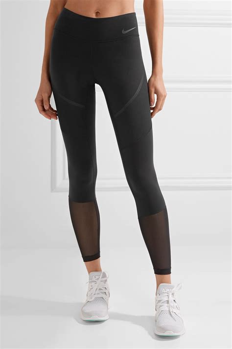 Nike Power Legendary Mesh Paneled Dri Fit Stretch Leggings In Black Lyst