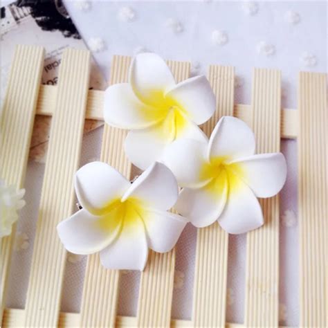 D1230 Plumeria Hawaiian Foam Flower Frangipani Flower Artificial Silk