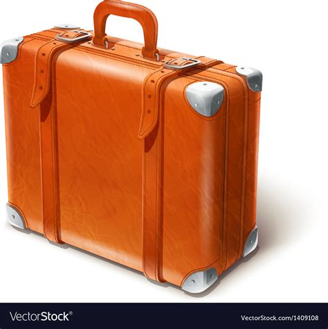 Leather big suitcase Royalty Free Vector Image