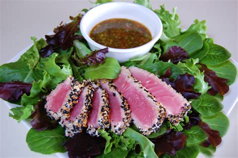 Sesame Crusted Tuna With Arugula Salad Cooking Mamas