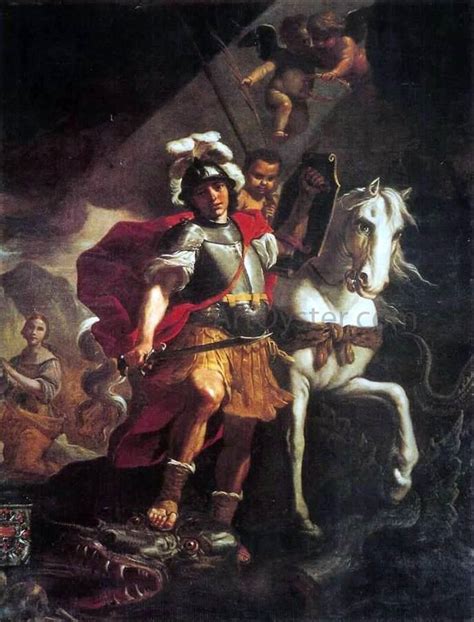 St George Victorious Over The Dragon By Mattia Preti Hand Painted