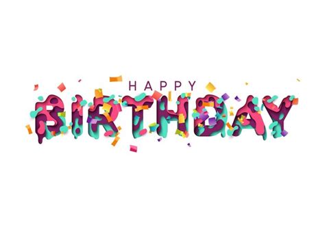 Premium Vector Happy Birthday Greeting Card Design Letter Modern