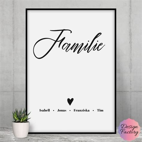 Poster Familie Personalisiert Mit Namen Als Etsy