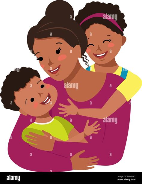 Maman Noire Avec Fille Banque Dimages Vectorielles Alamy