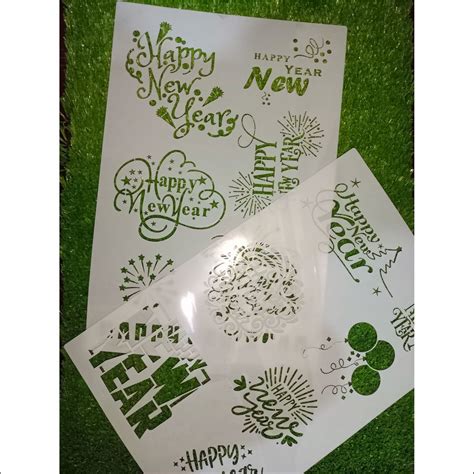 Happy New Year Stencil Reusable Stencils For Painting Create Diy H