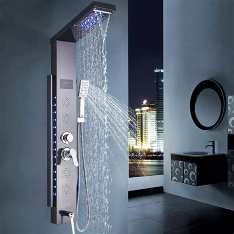 Led Duschpaneel Turm Mit Wasserfall Regen Und Body Jets