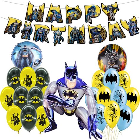 Ensemble De Ballons H Lium En Feuille D Aluminium Batmaned Ballons En