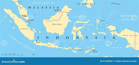 Mapa Político De Malasia Y De Indonesia Ilustración Del Vector Imagen