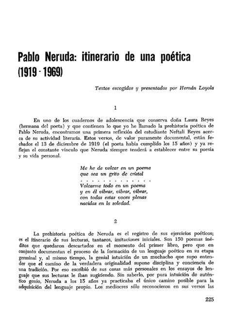 Pablo Neruda itinerario de una poética 1919