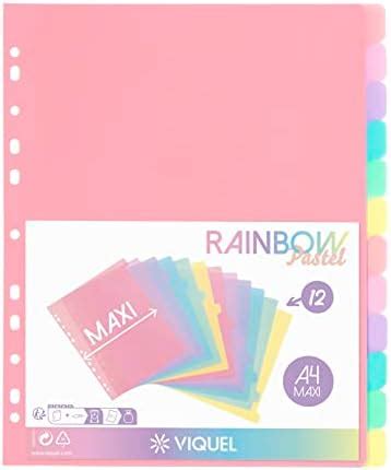 Viquel Pack Of Plastic Rainbow Pastel Dividers Maxi Format