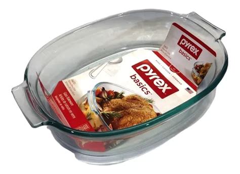 Fuente Pyrex Asadera Grande De Vidrio Oval 2 L